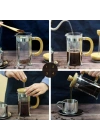 Ahşap Detaylı 600 ml Cam French Press