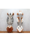 Ahşap Duvara Asmalı Maske Zebra