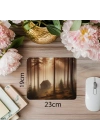Ahşap Evli Sessiz Orman Mousepad - 19x23 cm 2 mm Dikdörtgen İthal Baskılı Mouse Pad