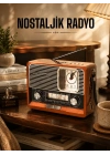 Ahşap Görünümlü Retro Bluetooth Radyo USB,AUX Ve SD Kart Girişli