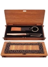 Ahşap Kutulu Bakır Roller Kalem Ve Taba Anahtarlık Set