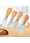 Ahşap Saplı 4 Lü Peynir Bıçağı Seti