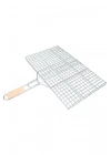Ahşap Saplı Mangal Izgarası Galvanizli Paslanmaz Kafes Demir 32 x 42 cm