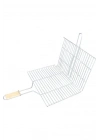 Ahşap Saplı Mangal Izgarası Galvanizli Paslanmaz Kafes Demir 32 x 42 cm