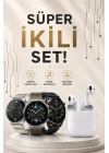 Akıllı Saat ve Kulaklık Seti Dokunmatik Ekran 5.0 Bluetooth Bağlantılı Sesli Görüşme