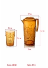 Akrilik Bal Sürahi 2,3 lt Ve 6lı Su Meşrubat Kahve Yanı Bardağı 400 ml Seti ( Cam Değildir )