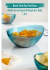 Akrilik Barok Aquamarin Orta Boy Oval Meyve & Salata Kasesi & Karıştırma Kabı / 1,6 Lt  (CAM DEĞİLDİR)