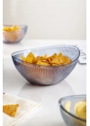 Akrilik Barok Lacivert Orta Boy Oval Meyve & Salata Kasesi & Karıştırma Kabı / 1,6 Lt  (CAM DEĞİLDİR)