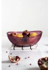 Akrilik Barok Mürdüm Büyük Oval Meyve & Salata Kasesi & Karıştırma Kabı / 3,3 Lt  (CAM DEĞİLDİR)