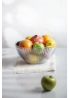 Akrilik Barok Şeffaf Büyük Kare Meyve & Salata Kasesi & Karıştırma Kabı / 3,3 Lt  (CAM DEĞİLDİR)