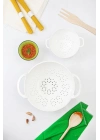 Akrilik Beyaz 2 Li Süzgeç Seti ( Makarna & Pirinç Süzgeci )