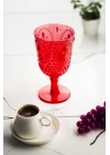 Akrilik Kırmızı Tekli Kadeh & Su Meşrubat Kahve Yanı Bardağı 450 ml ( Cam Değildir )
