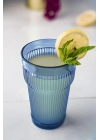 Akrilik Lacivert Tekli Uzun Bardak & Su Meşrubat Bardağı 400 ml ( Cam Değildir )