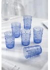 Akrilik Mavi 6lı Kısa Bardak & Su Meşrubat Kahve Yanı Bardağı 400 ml ( Cam Değildir )
