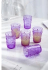 Akrilik Mor 6lı Kısa Bardak & Su Meşrubat Kahve Yanı Bardağı 400 ml ( Cam Değildir )