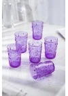 Akrilik Mor 6lı Kısa Bardak & Su Meşrubat Kahve Yanı Bardağı 400 ml ( Cam Değildir )