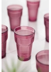 Akrilik Mürdüm 6lı Uzun Bardak & Su Meşrubat Bardağı 400 ml ( Cam Değildir )