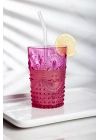 Akrilik Pembe Tekli Kısa Bardak & Su Meşrubat Kahve Yanı Bardağı 400 ml ( Cam Değildir )