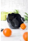 Akrilik Siyah Makarna Süzgeçi & Sebze Meyve Süzgeçi Siyah (32 * 23 Cm)