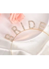 Altın Gold Renk Bekarlığa Veda Kristal Taş Bride Tacı İthal