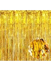 Altın Gold Renk Ekstra Metalize Parlak Saçaklı Arka Fon Perde İthal A Kalite 1x2 Metre