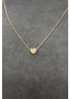 Altın Kaplama Minimal Kalp Tasarım İnce Zincirli Kolye 40 cm
