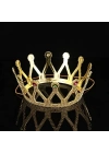 Altın Renk Çocuk Ve Yetişkin Uyumlu Kraliçe Tacı Prenses Tacı 8x25 Cm