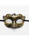 Altın Renk Eskitme Maskeli Balo Maskesi – Venedik Tarzı Parti Maskesi