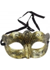 Altın Renk Eskitme Maskeli Balo Maskesi – Venedik Tarzı Parti Maskesi
