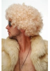 Altın Renk Kıvırcık Afro Parti Peruğu