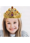 Altın Renk Plastik Prenses Tacı Kraliçe Tacı 60 Cm