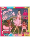 Anlily Pusetli Mama Sandalyeli Bebek Seti Cindy Doll Little Baby - 02456