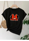 Anneler Günü Baskılı T-shirt - Siyah -