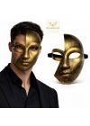 Antik Efektli Altın Yarım Yüz Parti Maskesi