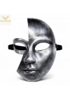 Antik Efektli Gümüş Yarım Yüz Parti Maskesi