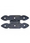 Antika Tarz Dekoratif Pirinç Düğmeli Menteşe - 117x57 Mm, Oksit