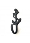 Antika Tarz Dekoratif Pirinç Halatlı, Çapa, Denizci, Gemici  Askı - 95x42mm,  Oksit