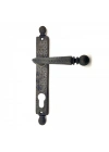 Antika Tarz Dekoratif Pirinç Misket Oda Kapı Kolu - 245x34 Mm, Oksit