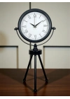 ® Asalet Siyah Üç Ayaklı Metal Masa Saati