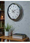 ® Asil Motif Krom 40 Cm Metal Duvar Saati