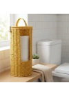 ®  Askılı Plastik Rattan Tuvalet Kâğıdı Standı – Hasır Görünümlü, Kapaklı, Yedekli WC Kâğıtlık, Banyo ve Tuvalet İçin Dekoratif Organizer