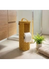 ®  Askılı Plastik Rattan Tuvalet Kâğıdı Standı – Hasır Görünümlü, Kapaklı, Yedekli WC Kâğıtlık, Banyo ve Tuvalet İçin Dekoratif Organizer