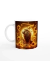 Aslan Burcu Baskılı Kahve Kupası - Elementsel Doğa Krallığı Temalı Vs3