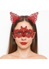 Ateş Kırmızısı Dantel Taç Ve Maske Seti 10 No - Maskeli Balo & Özel Gün Seti