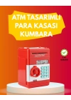 ATM Görünümlü Kırmızı Elektronik Şifreli Kumbara