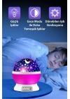 ® Ay ve Yıldızlı Gökyüzü Yansıtmalı Dönen Projeksiyon Gece ası- Çocuk Bebek Odası Pembe