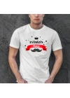 Babalar Günü Hediye Baba Temalı Baskılı Oversize Bisiklet Yaka T-shirt - Beyaz