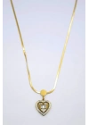 Baget Taşlı  Kalp Kolye - Altın