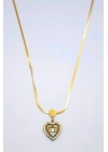 Baget Taşlı  Kalp Kolye - Altın
