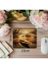 Bambu Arasında Kayık Manzaralı Mousepad - 19x23 cm 2 mm Dikdörtgen İthal Baskılı Mouse Pad